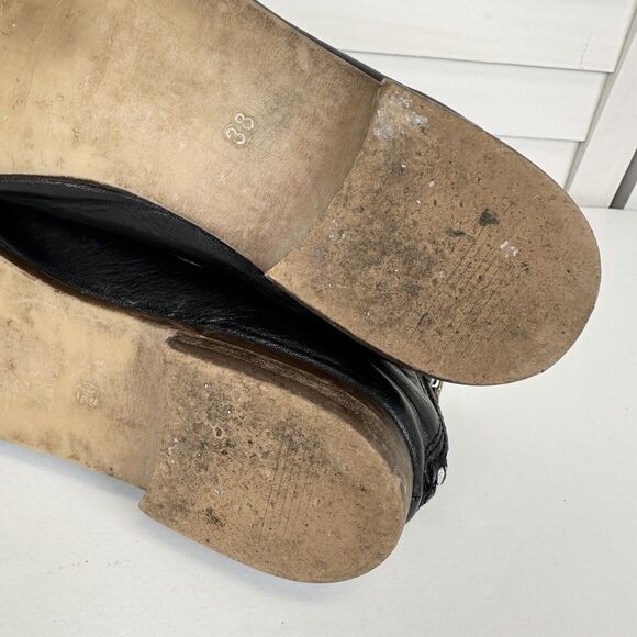 Free People Gemma Black Leather Peep Toe Ankle Bootie Zip Shoe Size EU 38 US 7.5 - Picture 8 of 10